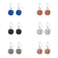 Tibetan Style Drop Earring, with Plastic, silver color plated, for woman, more colors for choice, 14x25mm, Sold By Pair