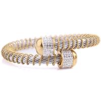 Stainless Steel Bangle with Rhinestone Clay Pave plated for woman Inner Approx 55mm Sold By PC