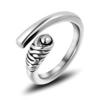 Titano plienas Cuff Finger Ring, unisex & skirtingo dydžio pasirinkimo & juodinti, Pardavė PC