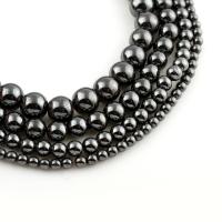 Hämatit Perle, rund, natürlich, verschiedene Größen vorhanden, verkauft per ca. 15 ZollInch Strang