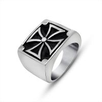 Titanium Steel Finger Ring, Unisex & different size for choice & blacken, Inner Diameter:Approx 180mm, Sold By PC
