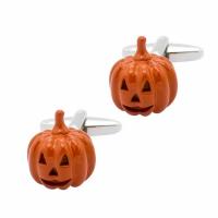 Brass Cufflinks Pumpkin platinum color plated stoving varnish & Unisex Sold By Pair