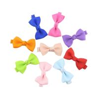 Alligator Hair Clip, Stainless Steel, with Cloth, Bowknot, for children, more colors for choice, 45x25mm, 6PCs/Lot, Sold By Lot