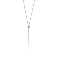 Messing Pullover Halskette, mit ABS-Kunststoff-Perlen & Strass, mit Verlängerungskettchen von 5cm, versilbert, für Frau, frei von Nickel, Blei & Kadmium, 10x115mm, verkauft per ca. 23.63 ZollInch Strang