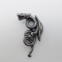 Stainless Steel Animal Pendants, Dragon, blacken, 28x51mm, Hole:Approx 2-4mm, Sold By PC