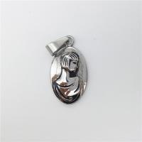 Stainless Steel Pendants, Flat Oval, blacken, 16x29mm, Hole:Approx 2-4mm, Sold By PC