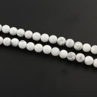 Natural White Tirkizna Perla, Krug, različite veličine za izbor, Rupa:Približno 1mm, Prodano Per Približno 15 inčni Strand