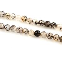 Natürliche Drachen Venen Achat Perlen, Drachenvenen Achat, rund, verschiedene Größen vorhanden, weiß und schwarz, verkauft per ca. 15 ZollInch Strang