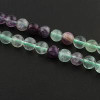 Fluorit Beads, Farverige Fluorite, Runde, naturlig, forskellig størrelse for valg, Solgt Per Ca. 15 inch Strand