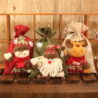 Рождественский мешок подарка, ткань, Рождественские украшения & разные стили для выбора, 200x280mm, 10ПК/Лот, продается Лот