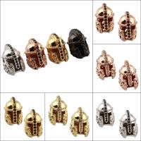 Rhinestone Brass perle, Mesing, Kaciga, pozlaćen, s Rhinestone, više boja za izbor, nikal, olovo i kadmij besplatno, 10x16x12mm, Rupa:Približno 1.5mm, Prodano By PC