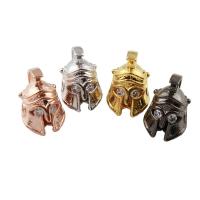 Rhinestone χάντρες Brass, Ορείχαλκος, Κράνος, επιχρυσωμένο, με στρας, περισσότερα χρώματα για την επιλογή, νικέλιο, μόλυβδο και κάδμιο ελεύθεροι, 10x16x10mm, Τρύπα:Περίπου 2mm, Sold Με PC