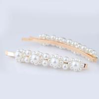 Hair Slide Zinc Alloy with ABS Plastic Pearl rose gold color plated for woman lead & cadmium free Sold By PC