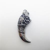 Stainless Steel Pendants Wolf Tooth plated blacken Approx 2-4mm Sold By PC
