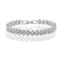 Zinc Alloy Bracelet plated for woman & with rhinestone nickel lead & cadmium free 7mm Sold Per Approx 6.5 Inch Strand