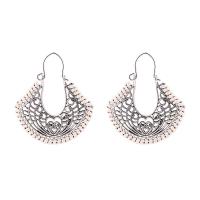 Zinc Alloy Drop Earrings sterling silver post pin antique silver color plated vintage & folk style & for woman & hollow lead & cadmium free Sold By Pair