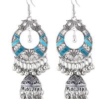 Zinc Alloy Drop Earrings antique silver color plated for woman & enamel lead & cadmium free Sold By Pair