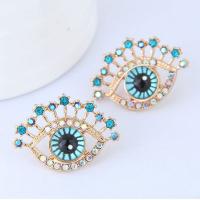 Zinc Alloy Stud Earring Eye gold color plated for woman & with cubic zirconia lead & cadmium free Sold By Pair