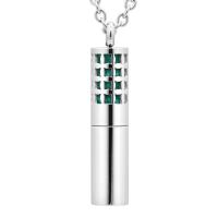 Stainless Steel Perfume Locket Pendant, Column, polished, hollow, original color, 10x10x42mm, Hole:Approx 1-2mm, Sold By PC