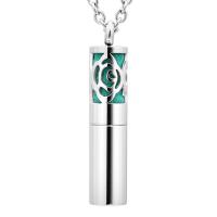 Stainless Steel Perfume Locket Pendant, Column, polished, hollow, original color, 10x10x42mm, Hole:Approx 1-2mm, Sold By PC