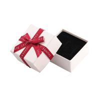 papier Boîte cadeau d’emballage, avec Éponge & Fibre de polyester, Carré, blanc, 60x60x31mm, Vendu par PC