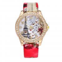 Women Wrist Watch, PU Leather, with Tibetan Style dial & Glass, gold color plated, for woman & with rhinestone, more colors for choice, nickel, lead & cadmium free, 43mm, 20mm, Length:Approx 10 Inch, Sold By PC