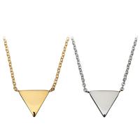 Stainless Steel Jewelry Necklace, with 1.5Inch extender chain, Triangle, plated, Unisex & oval chain, more colors for choice, 15x11mm, 1mm, Sold Per Approx 18 Inch Strand