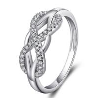 Cubic Zircon Brass Finger Ring plated & for woman & with cubic zirconia Sold By PC