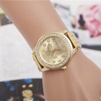 Women Wrist Watch Stainless Steel with zinc alloy dial & Glass Chinese watch movement for woman & with rhinestone plated 45mm 20mm Approx 9.5 Inch  Sold By PC