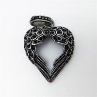Stainless Steel Pendants Wing Shape with rhinestone & blacken Approx 2-4mm Sold By PC