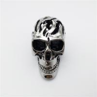 Stainless Steel Skull Pendants, Halloween Jewelry Gift & blacken, 26x50mm, Hole:Approx 2-4mm, Sold By PC