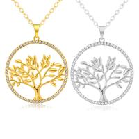 Zinek šperky náhrdelník, s 5cm extender řetězce, Tree of Life, pro ženy & s drahokamu, více barev na výběr, olovo a kadmium zdarma, 55x60mm, Prodáno za Cca 19.6 inch Strand