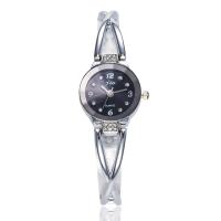 Pulsera de Reloj para Mujer, aleación de zinc, con Vidrio, chapado, con diamantes de imitación, más colores para la opción, libre de níquel, plomo & cadmio, 25mm, 5mm, longitud aproximado 9.5 Inch, Vendido por UD