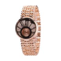 Damen Armbanduhr, Zinklegierung, mit Glas-Rocailles & Glas, plattiert, für Frau, keine, frei von Nickel, Blei & Kadmium, 36mm, 20mm, Länge:ca. 8.5 ZollInch, verkauft von PC