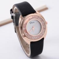 Women Wrist Watch, Tibetan Style, with PU Leather & Glass, rose gold color plated, waterproofless & for woman & with rhinestone, more colors for choice, nickel, lead & cadmium free, 40mm, Length:Approx 9.5 Inch, 2PCs/Lot, Sold By Lot