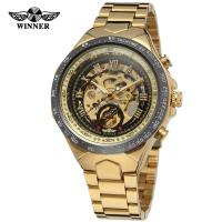 WINNER ® Jewelry Watch Stainless Steel with Glass Chinese watch movement for man plated 44mm Approx 9.8 Inch  Sold By PC