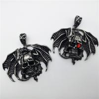 Stainless Steel Skull Pendants Halloween Jewelry Gift & with rhinestone & blacken Approx 2-4mm Sold By PC
