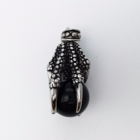 Bijoux pendentifs en acier inoxydable , avec agate noire, Griffe, noircir, plus de couleurs à choisir, 16x34mm, Trou:Environ 2-4mm, Vendu par PC