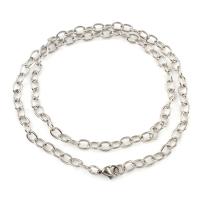Stainless Steel Chain halskæde, Unisex & oval kæde, oprindelige farve, 6x8x1.50mm, Solgt Per Ca. 20.5 inch Strand