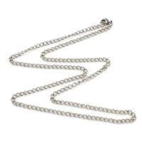 Nerezová ocel řetěz náhrdelník, Nerez, unisex & Twist oválný řetězu, Původní barva, 3x5x1mm, Prodáno za Cca 22 inch Strand