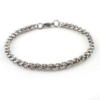 Stainless Steel Jewelry Bracelet Unisex & wheat chain original color Sold Per Approx 8.5 Inch Strand