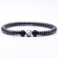 Natural Hematite & Gemstone Beads Bracelets with Elastic Thread & Unisex  Sold Per Approx 7.5 Inch Strand