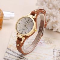 Women Wrist Watch PU Leather with zinc alloy dial & Glass Chinese watch movement nickel lead & cadmium free for woman plated 20mm 6mm Approx 9 Inch  Sold By PC