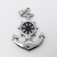Stainless Steel Pendants Anchor plated blacken Approx 2-4mm Sold By PC