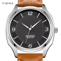 Yazole® Men Jewelry Watch Stainless Steel with PU Leather & Glass Japanese watch movement Life water resistant & for man plated 45mm Approx 10.2 Inch  Sold By PC