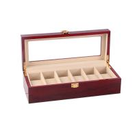 Wood Watch Box with Glass Rectangle Sold By PC