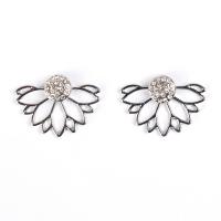 Zinc Alloy Stud Earring plated for woman & with rhinestone lead & cadmium free Sold By Pair