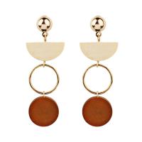 Zinc Alloy Drop Earrings with Resin gold color plated for woman lead & cadmium free Sold By Pair