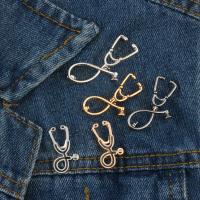 Zinc Alloy Brooches Stethoscope plated Unisex & enamel lead & cadmium free Sold By PC
