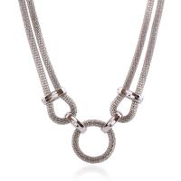 CCB Ожерелья, Пластик с медным покрытием, с 5cm наполнитель цепи, плакирован серебром, Мужская & Сетка цепь, Продан через Приблизительно 17.7 дюймовый Strand